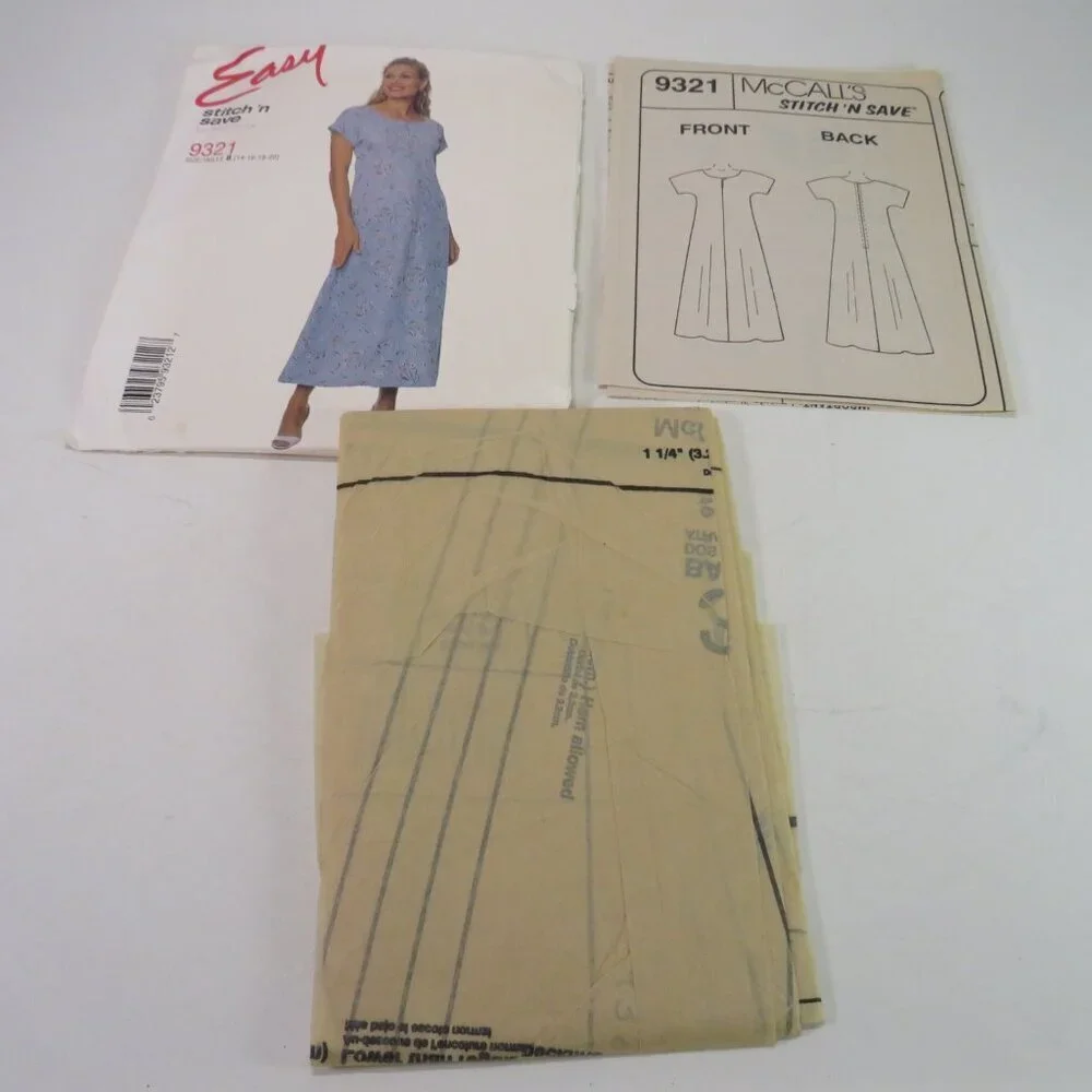 McCall's 9321 sewing pattern UNCUT EASY dress